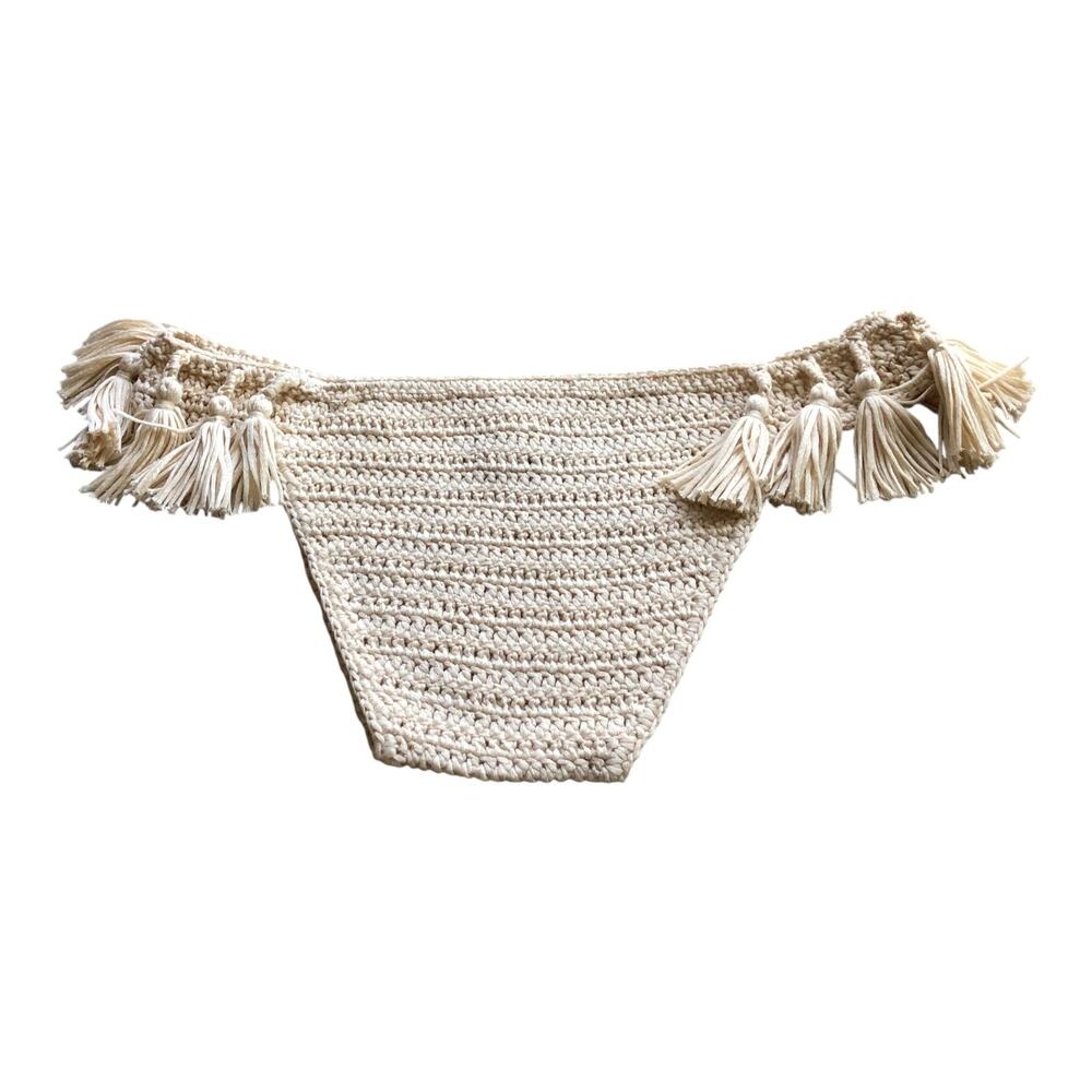 POL Acrylic Tassel Sweater Panty Natural Beige Women's Size Large